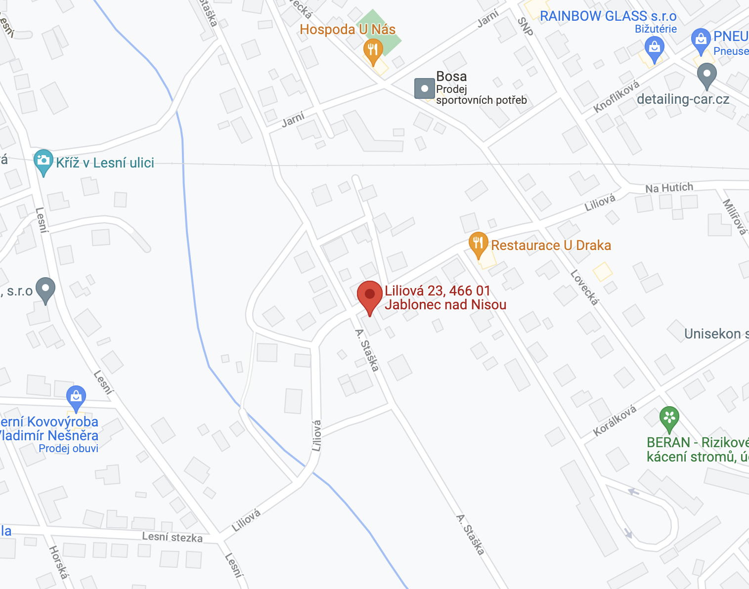 Mapa sídla ok-les s. r. o.